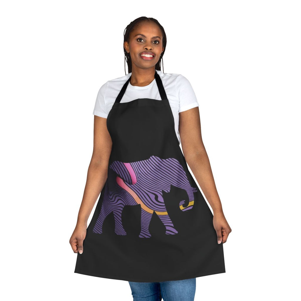 Psychedelic full body apron with elephant design, inspired by Tame Impala's music