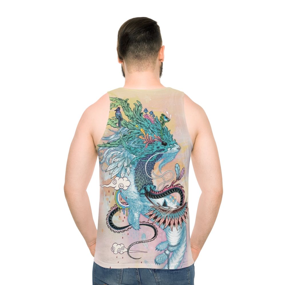Psychedelic nature-inspired ermine tank top