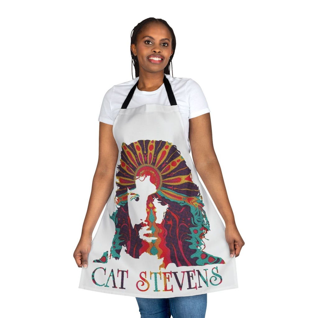 Colorful psychedelic graphic apron featuring the artwork of singer-songwriter Cat Stevens