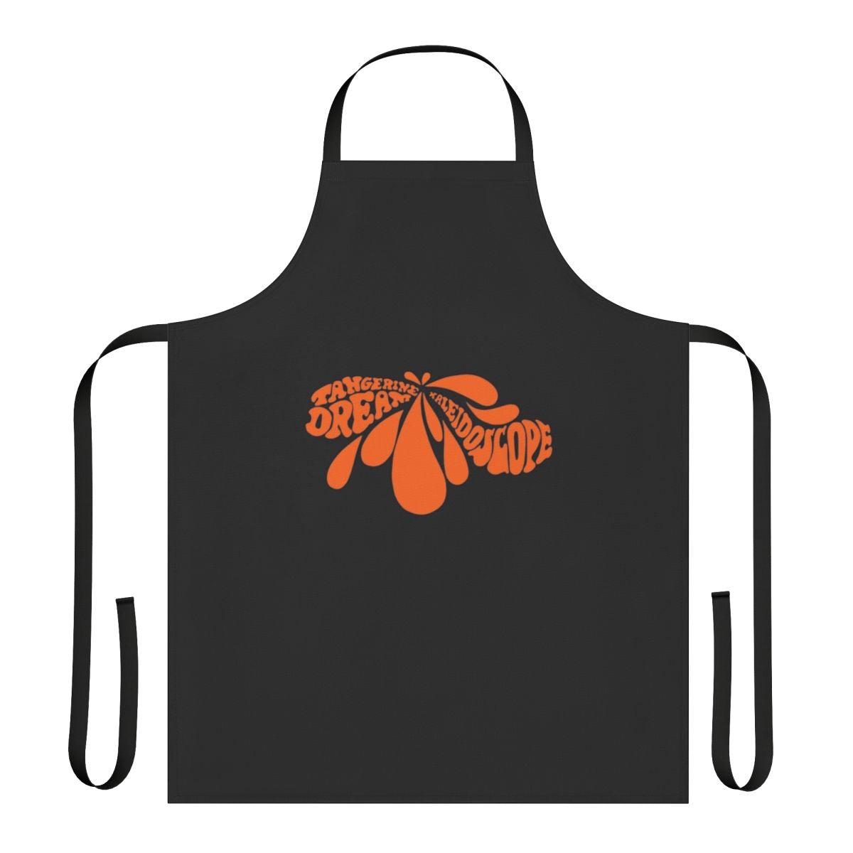 Psychedelic kaleidoscope design apron featuring 1960s music motifs