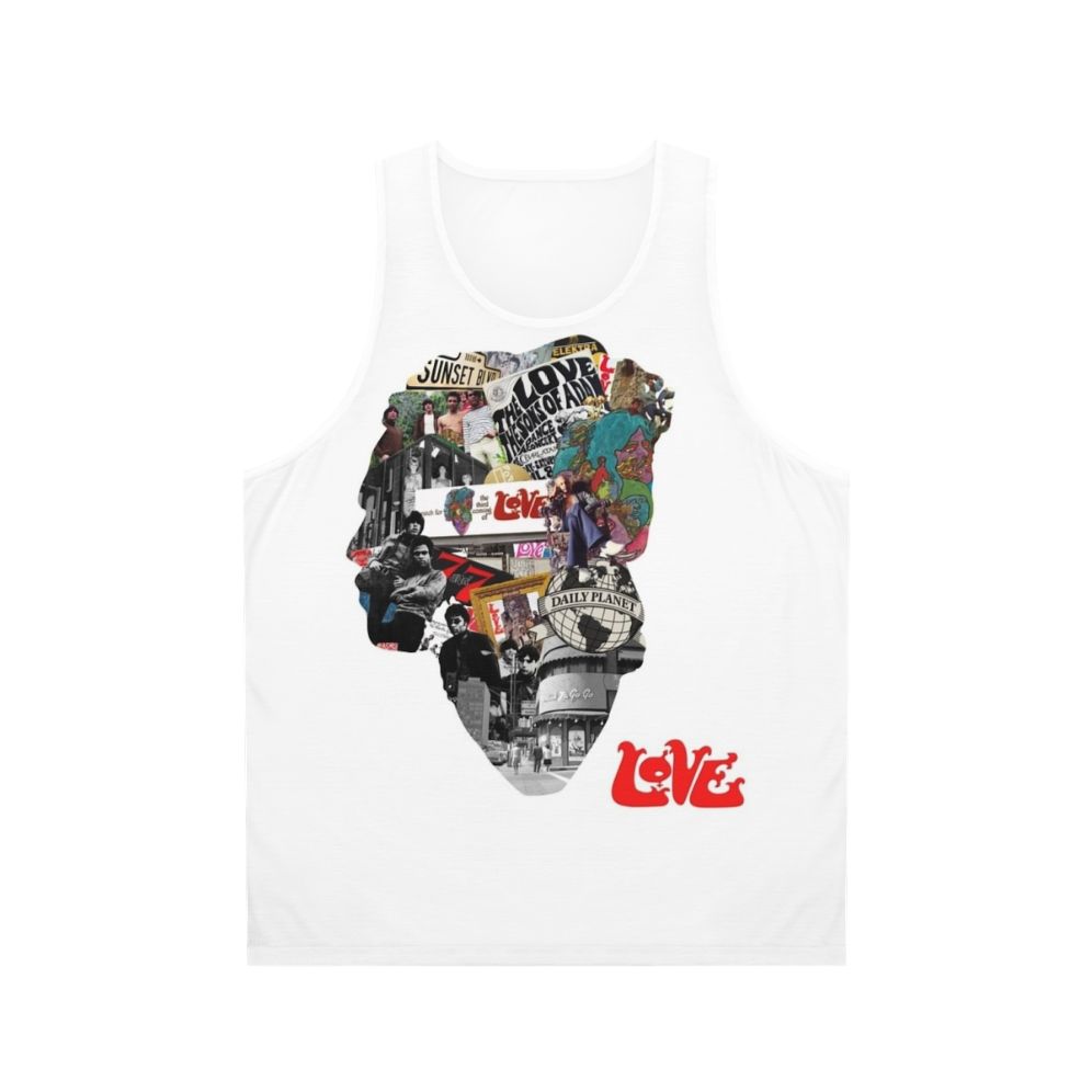 Psychedelic love-inspired unisex tank top featuring artwork from the Forever Changes album by Arthur Lee and Love