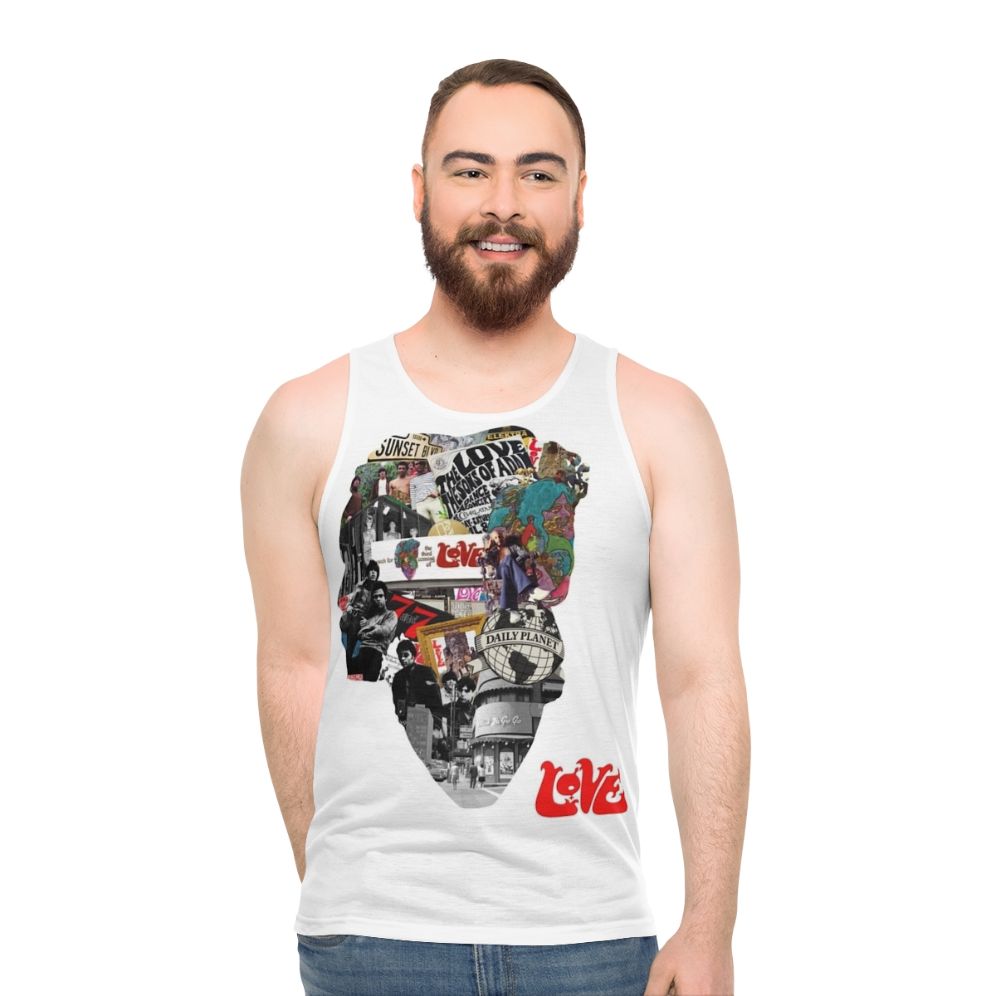 Psychedelic love-inspired unisex tank top featuring artwork from the Forever Changes album by Arthur Lee and Love