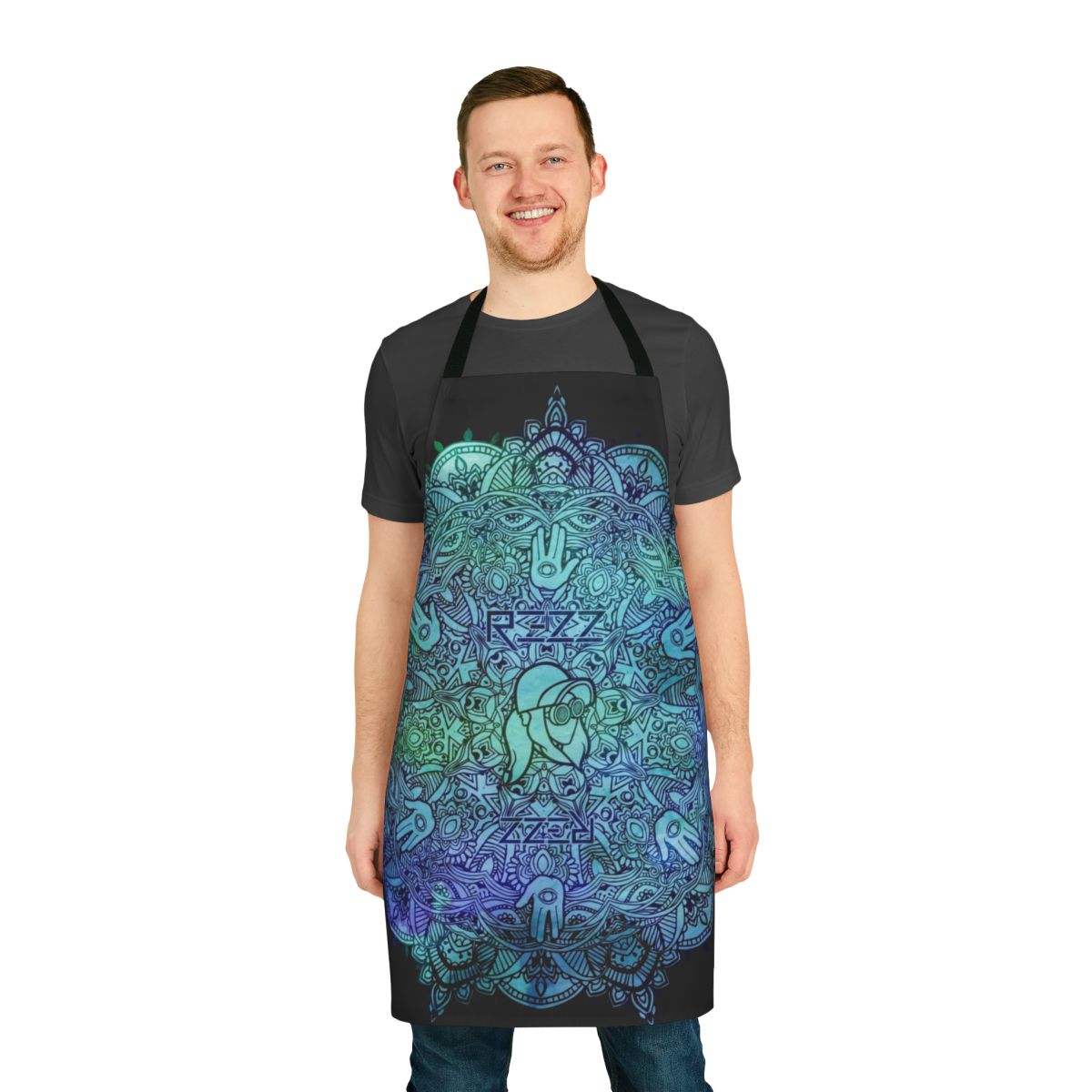 Psychedelic Mandala Apron for EDM Fans and Rave Lovers