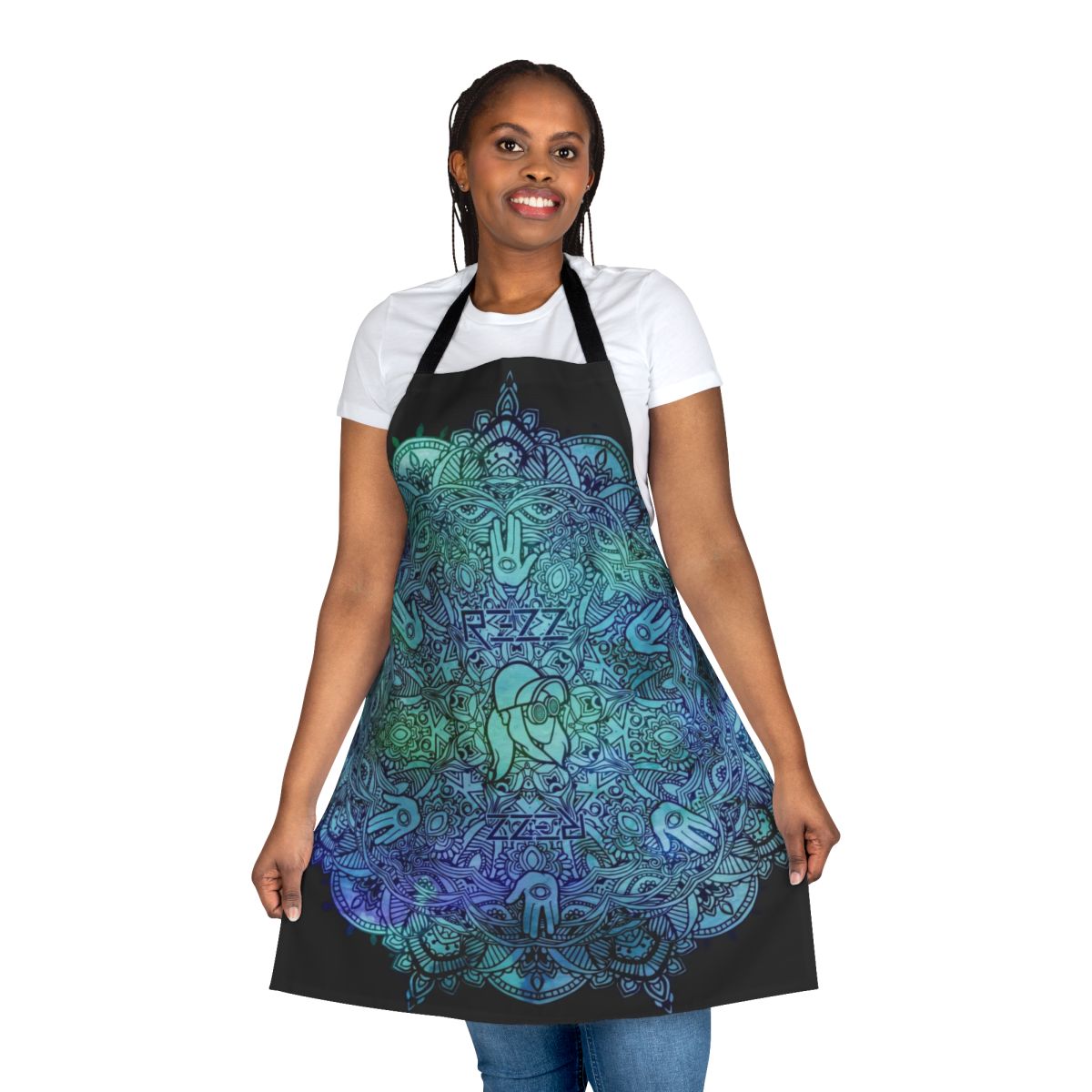 Psychedelic Mandala Apron for EDM Fans and Rave Lovers