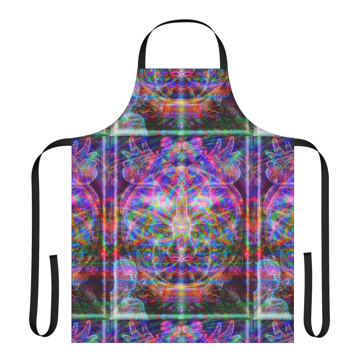 Psychedelic and metaphysical-inspired apron with visionary art and spiritual designs
