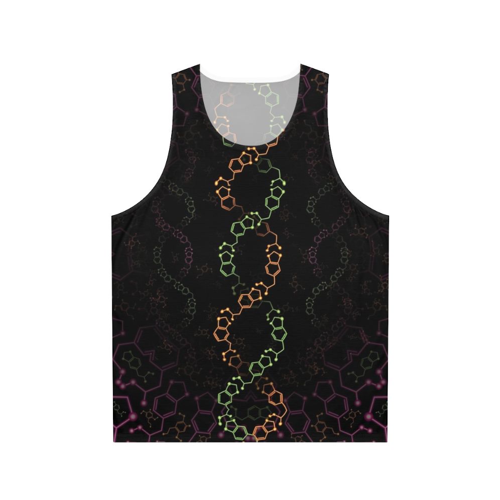 Psychedelic molecular structure design on unisex tank top