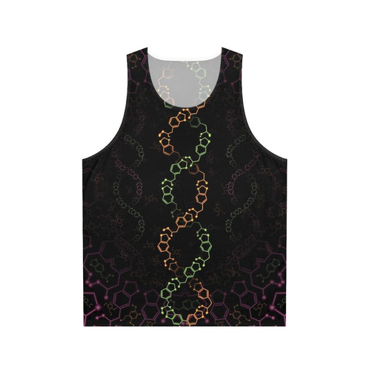 Psychedelic molecular structure design on unisex tank top
