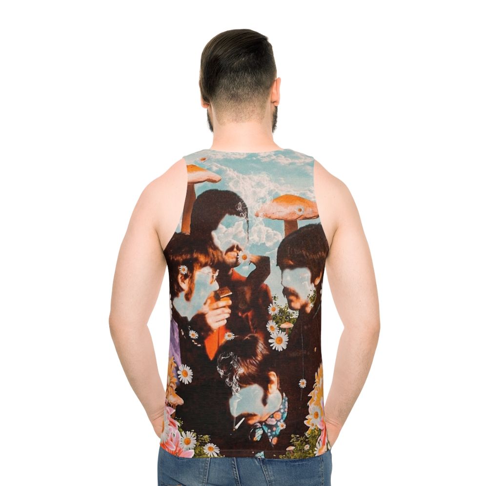 Psychedelic mushroom and flower design unisex tank top