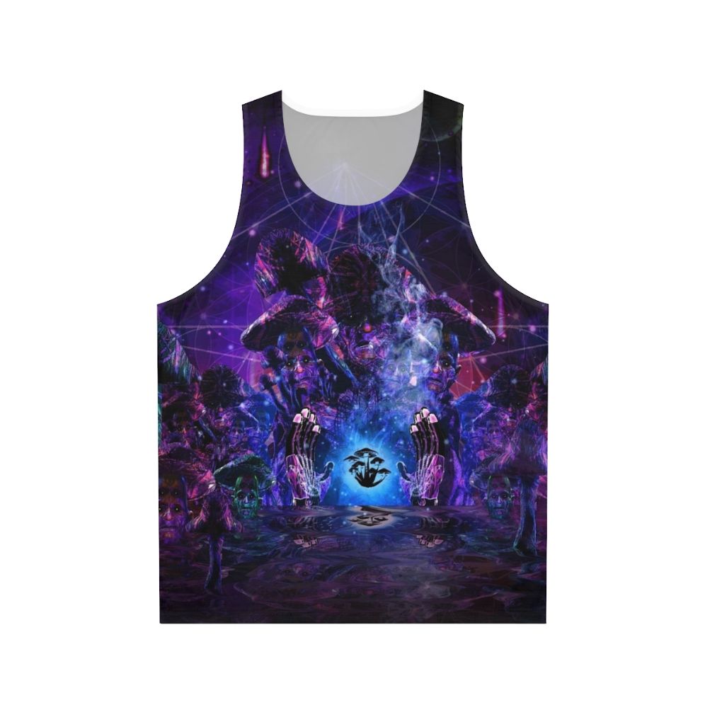 Psychedelic mushroom shaman unisex tank top