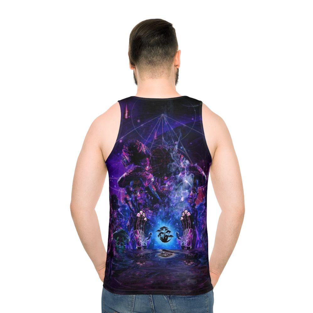 Psychedelic mushroom shaman unisex tank top