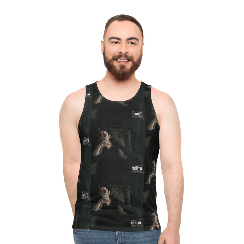 Psychedelic music glitch album cover unisex tank top