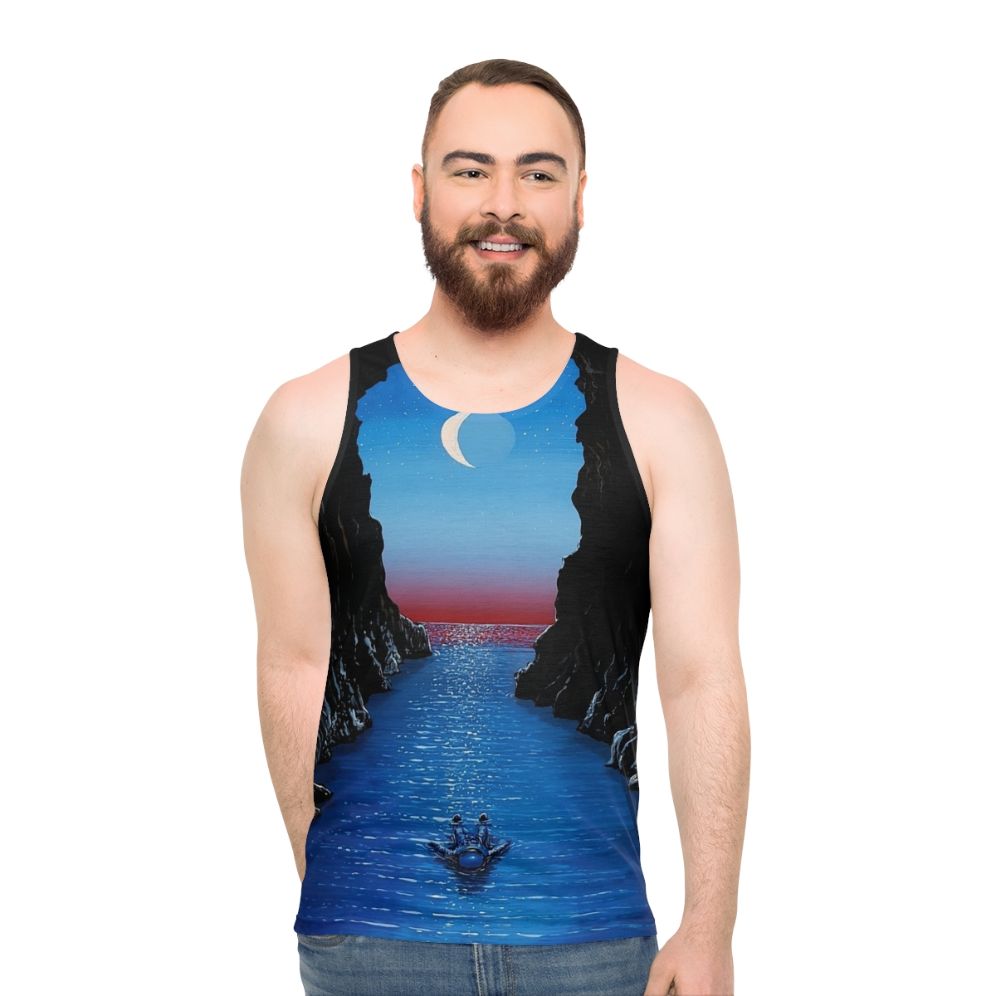 Psychedelic night drift unisex tank top