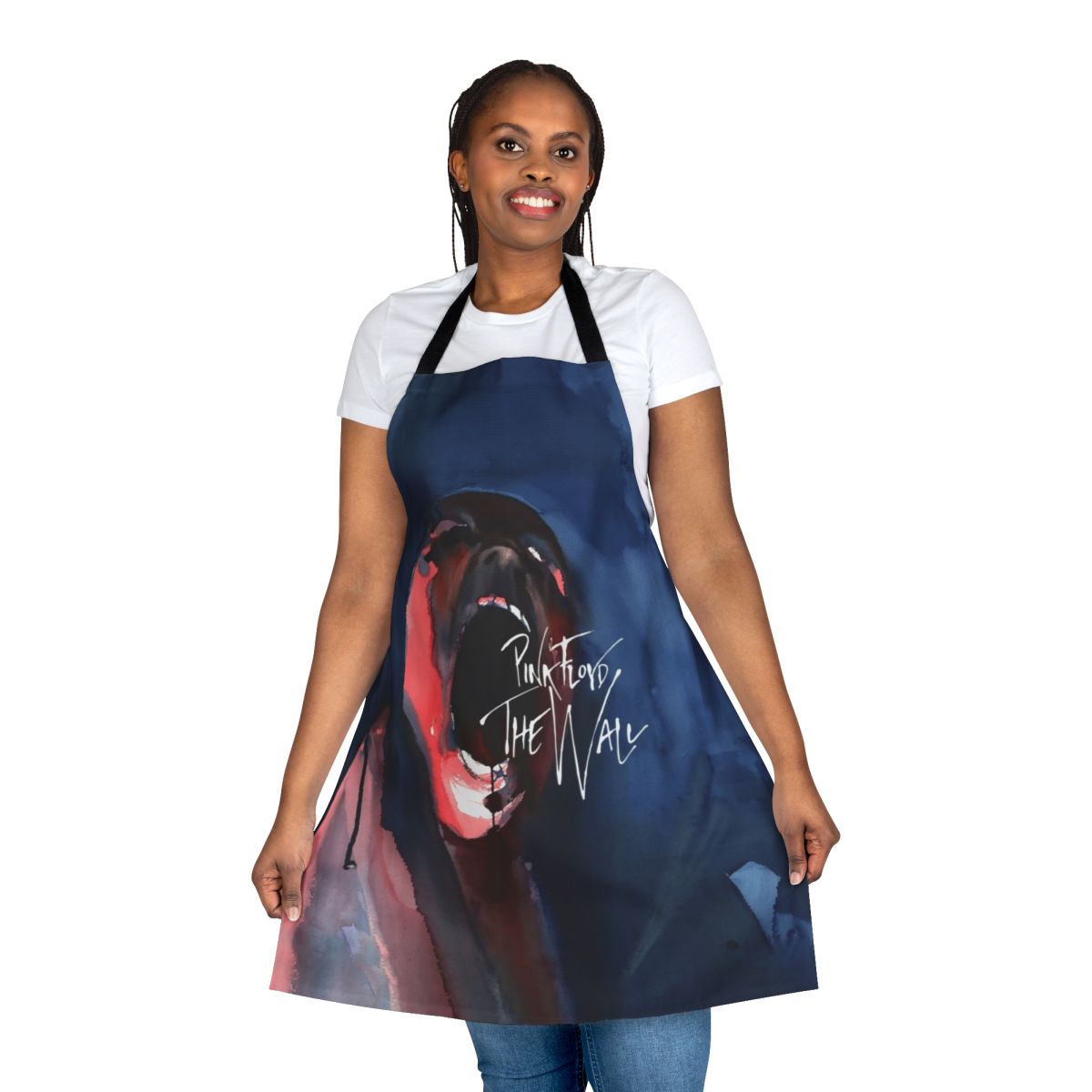 Stylish apron featuring a psychedelic interpretation of the iconic Pink Floyd album cover art