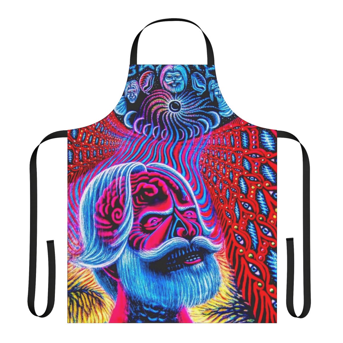 Psychedelic rock apron featuring Alex Grey-inspired artwork