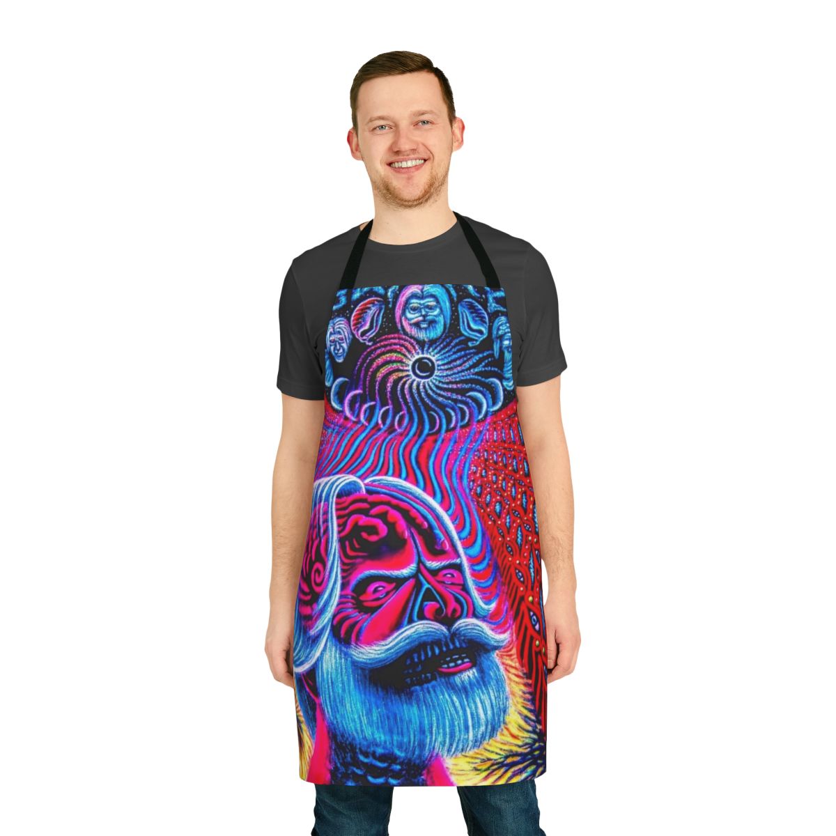Psychedelic rock apron featuring Alex Grey-inspired artwork