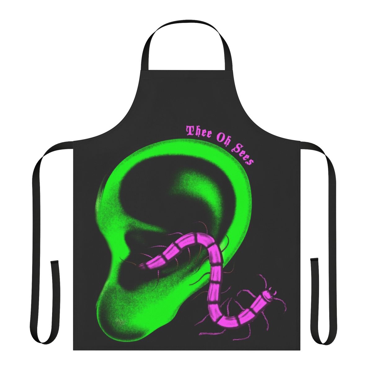 Psychedelic rock-inspired apron featuring Thee Oh Sees' album art