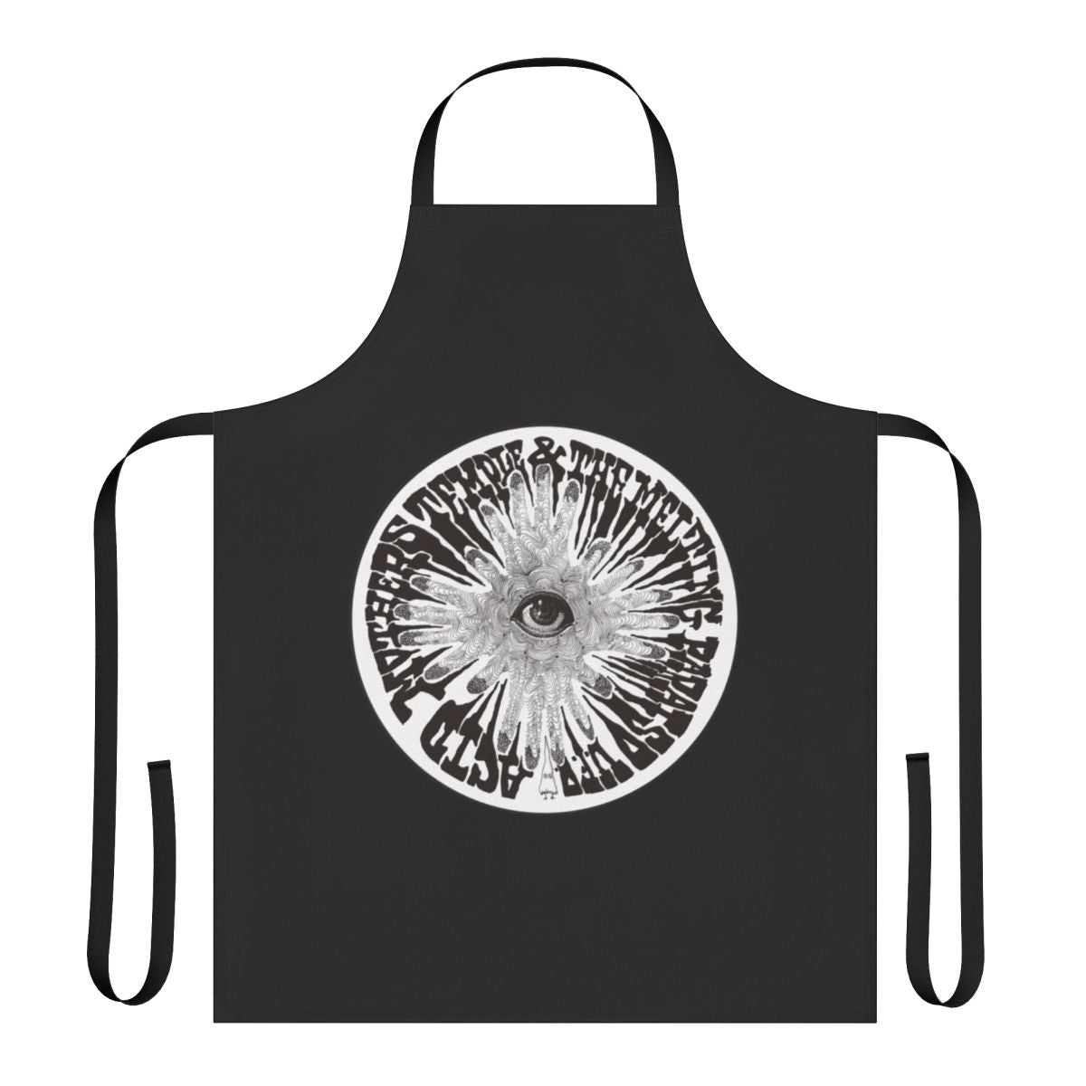 Apron featuring psychedelic rock-inspired design