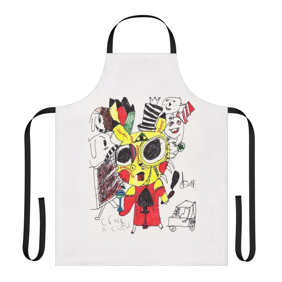 Psychedelic and surreal apron with vibrant, abstract, and unconventional design