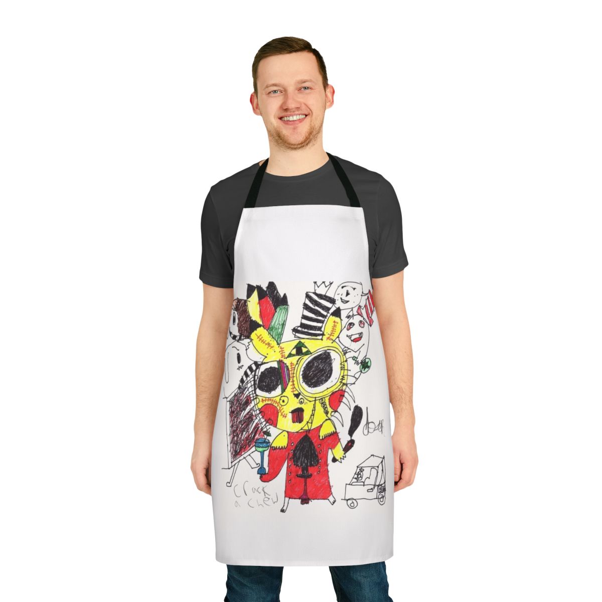 Psychedelic and surreal apron with vibrant, abstract, and unconventional design