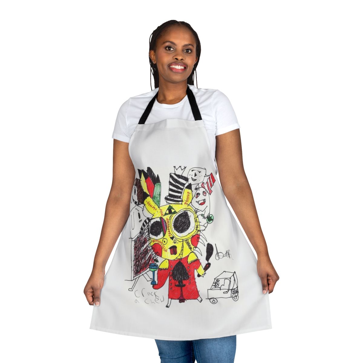 Psychedelic and surreal apron with vibrant, abstract, and unconventional design