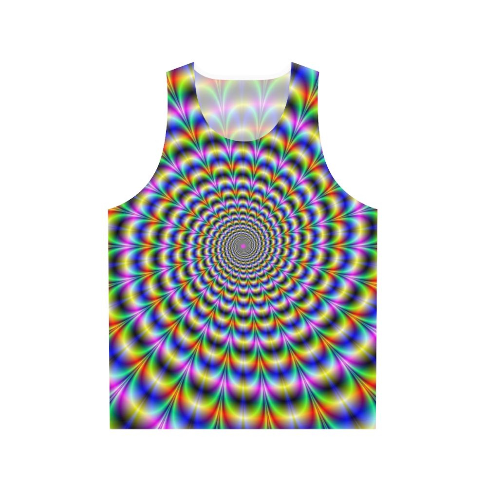 Psychedelic swirl abstract design on a unisex tank top
