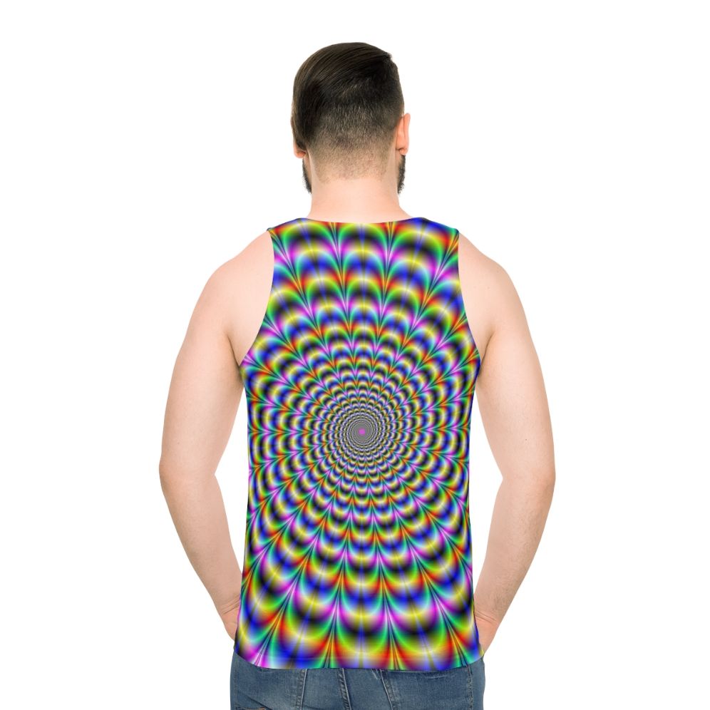 Psychedelic swirl abstract design on a unisex tank top