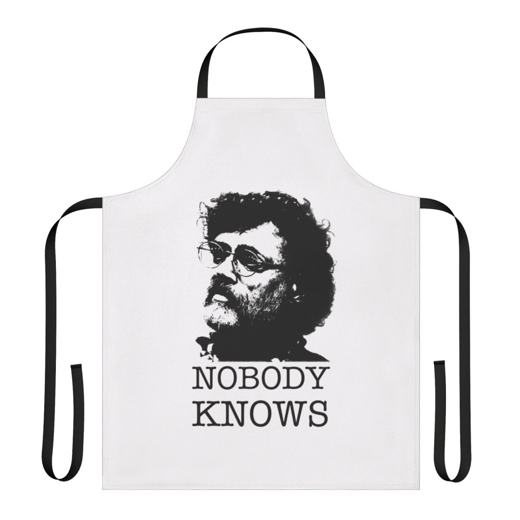 Psychedelic Terence Mckenna inspired apron with trippy mushroom and quote design