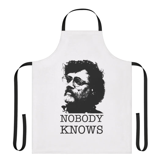 Psychedelic Terence Mckenna inspired apron with trippy mushroom and quote design
