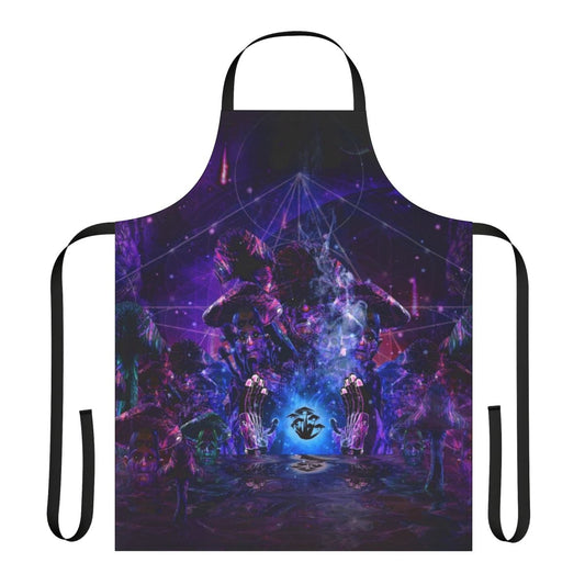 Psychedelic, trippy, shrooms, hippie-inspired apron
