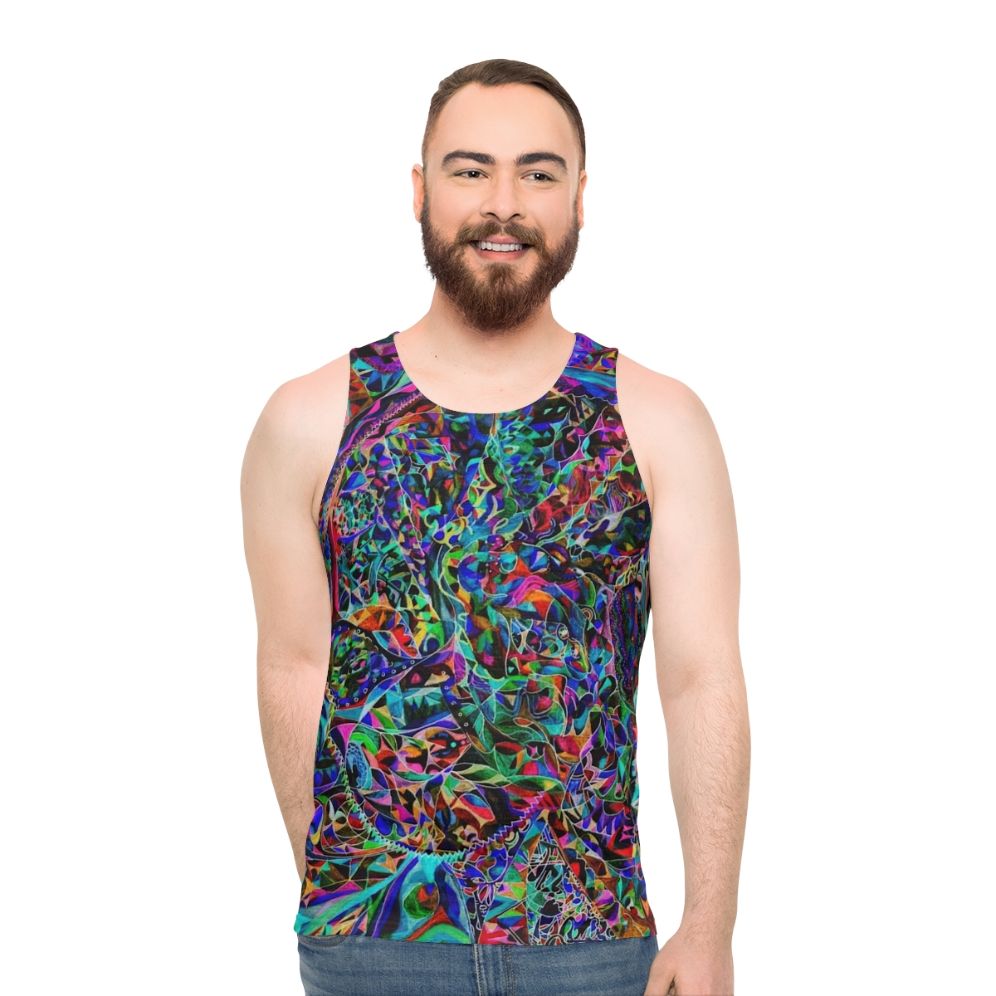 Psychedelic trippy unisex tank top