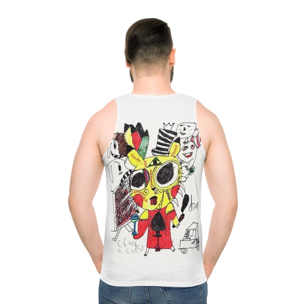 Psychedelic unisex tank top featuring abstract art design