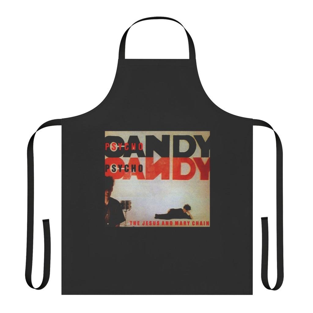 Psychocandy-themed apron featuring The Jesus and Mary Chain band logo and imagery