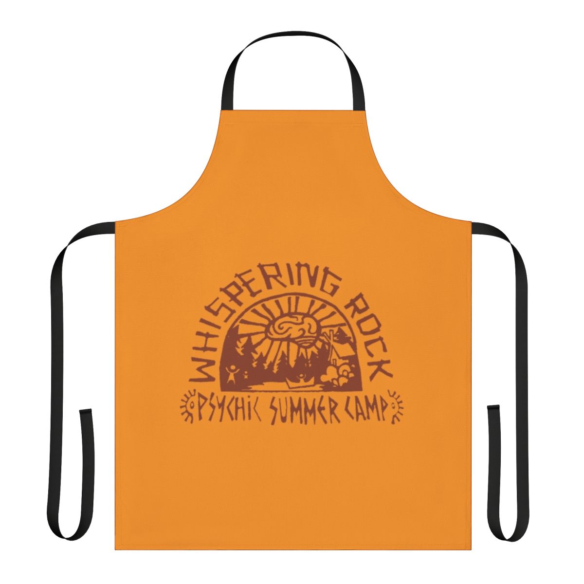 Psychonauts-themed apron with retro gaming and summer camp design