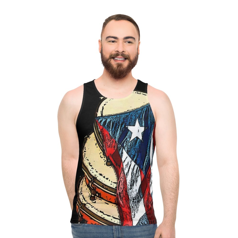 Puerto Rican Pleneras and Flag Unisex Tank Top