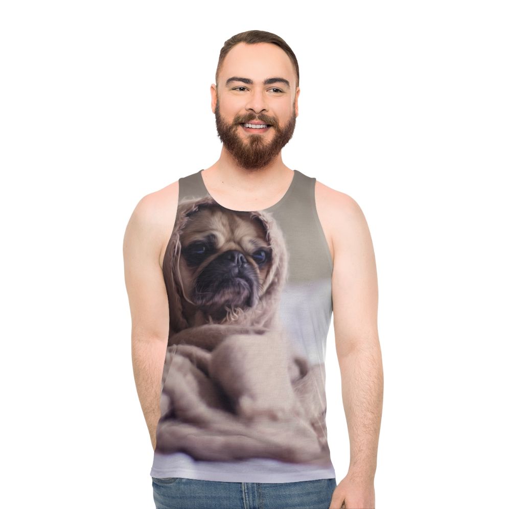 Pug dog print unisex tank top
