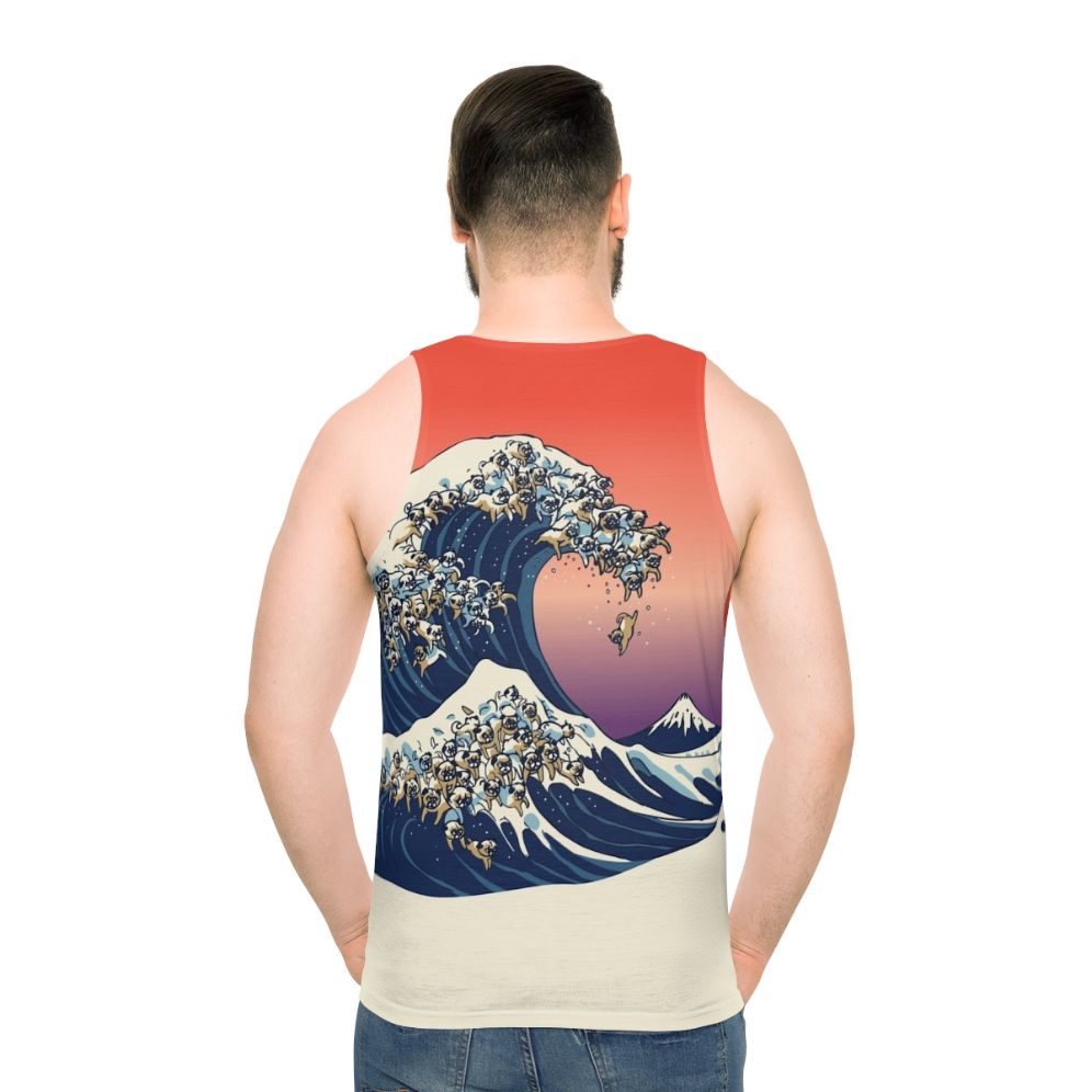 Pug Surfing The Great Wave Unisex Tank Top