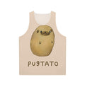 Pugtato Unisex Tank Top with Pug Dog and Potato Design