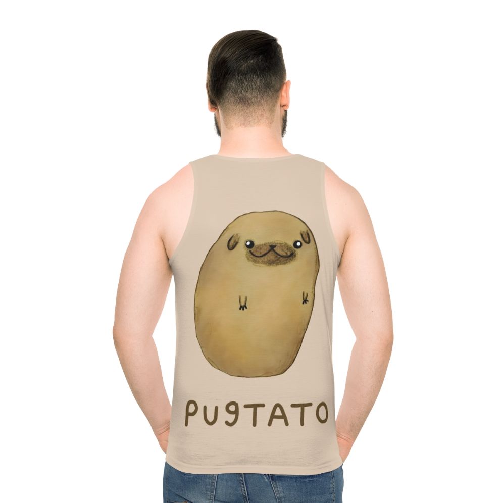Pugtato Unisex Tank Top with Pug Dog and Potato Design
