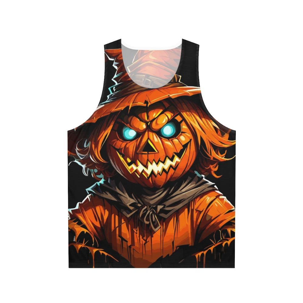 Pumpkin scarecrow unisex tank top