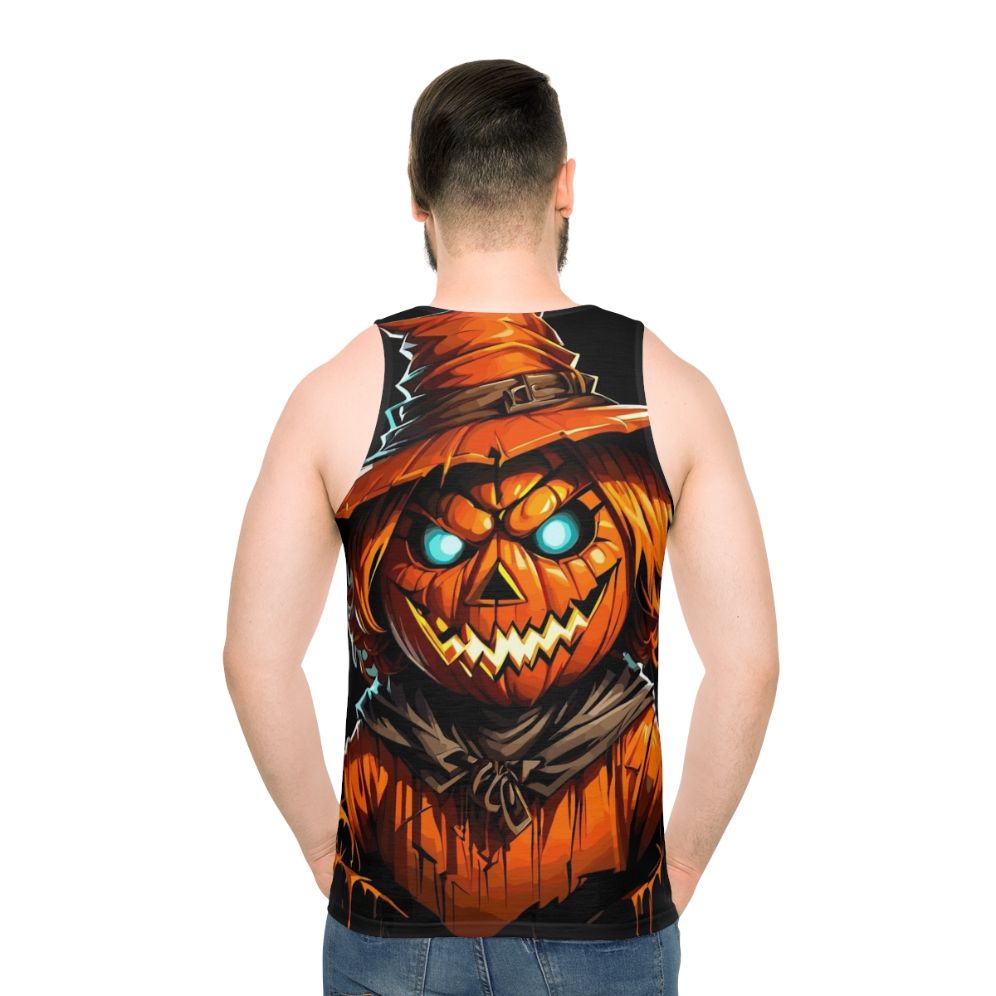 Pumpkin scarecrow unisex tank top