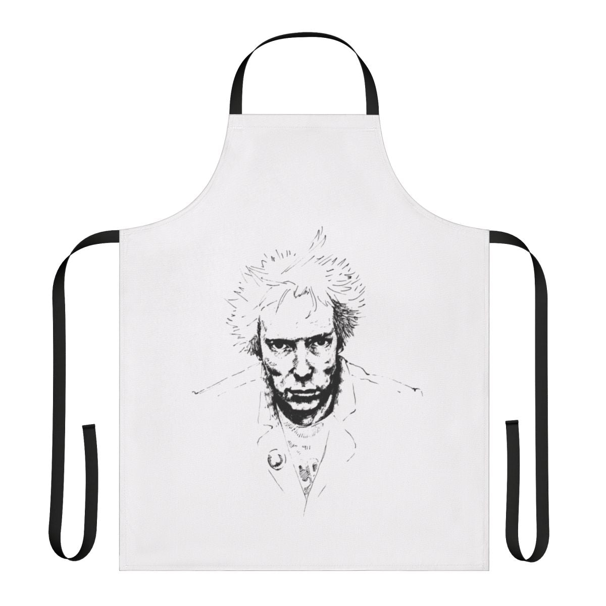 Punk anarchy apron with edgy design and social commentary