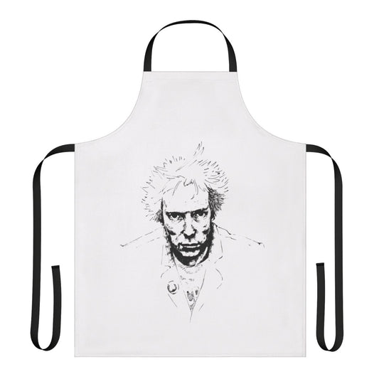 Punk anarchy apron with edgy design and social commentary