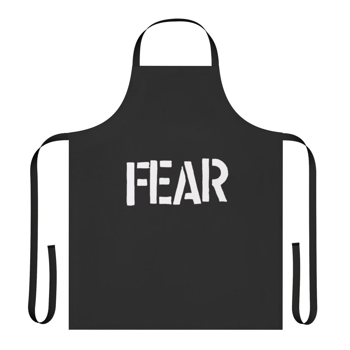 Punk band fear apron with bold graphic design