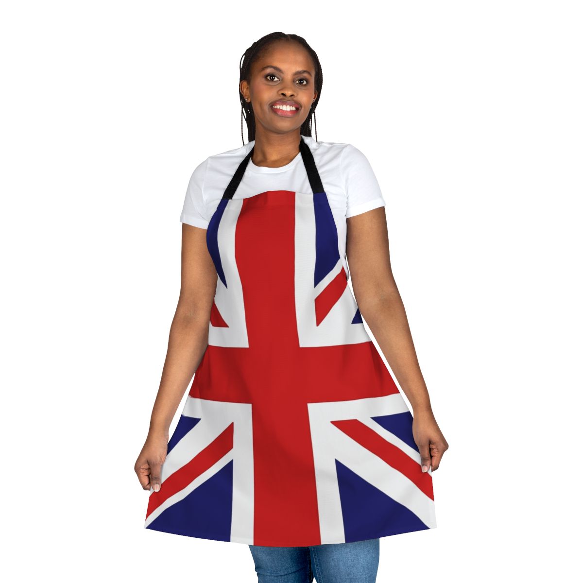 Punk cosplay apron featuring the Union Jack flag design