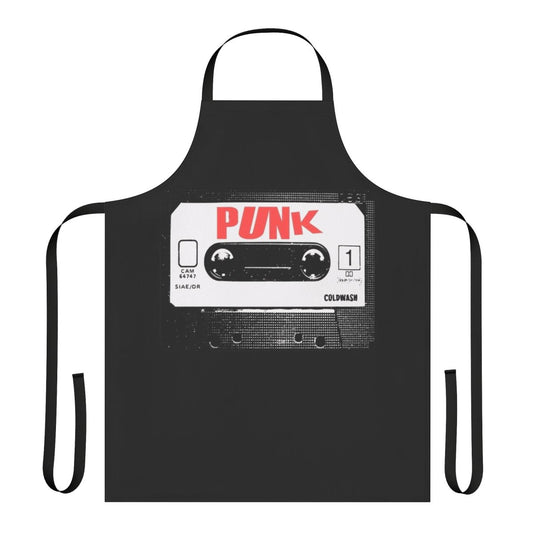 Punk-inspired apron with Sex Pistols-style design