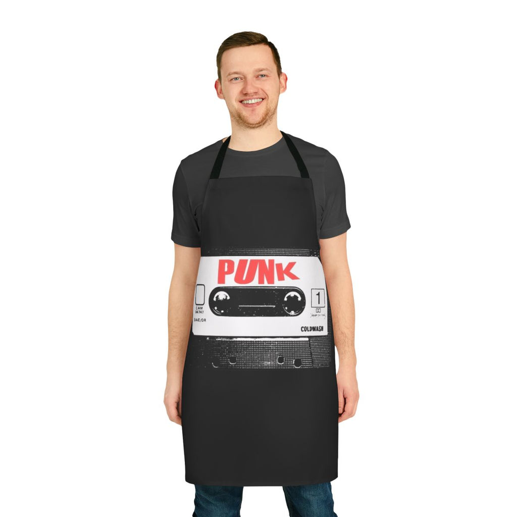 Punk-inspired apron with Sex Pistols-style design