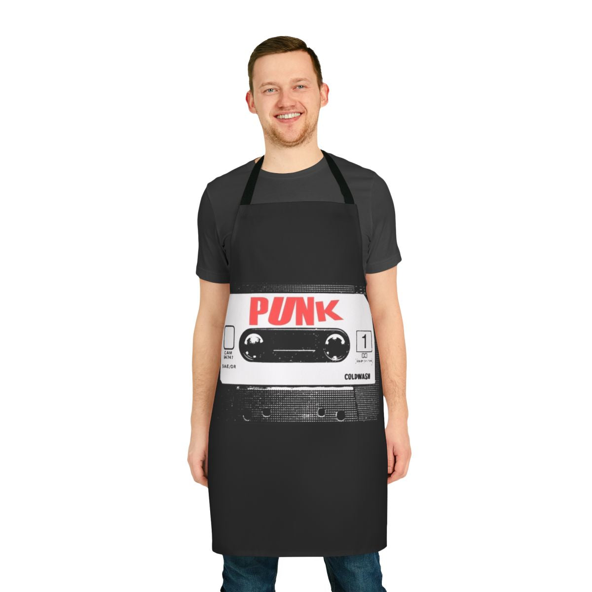 Punk-inspired apron with Sex Pistols-style design