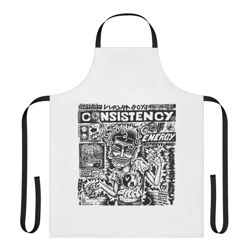 Apron featuring the Viagra Boys band logo and other punk-inspired designs