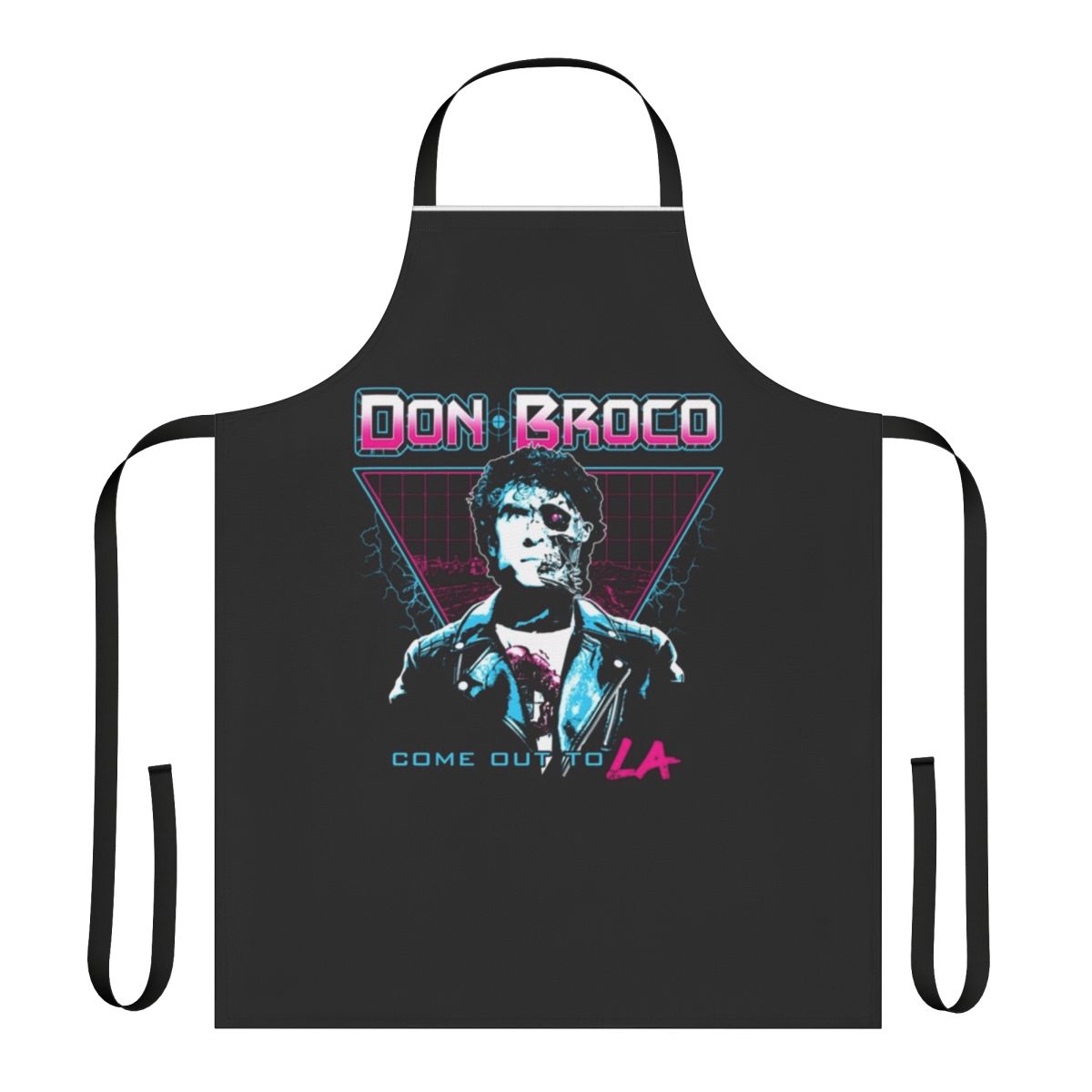 Don Broco-inspired neon kitchen apron with band members' names