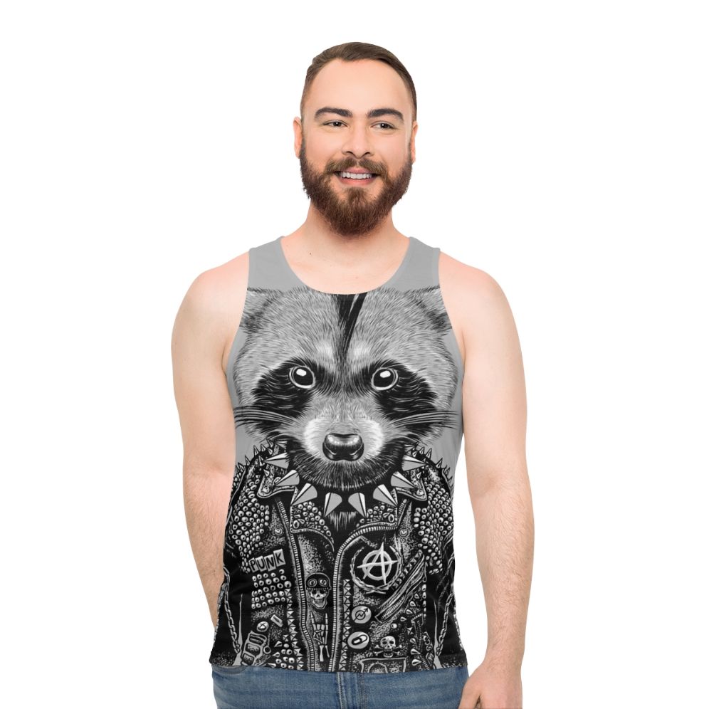 Punk Raccoon Graphic Tank Top
